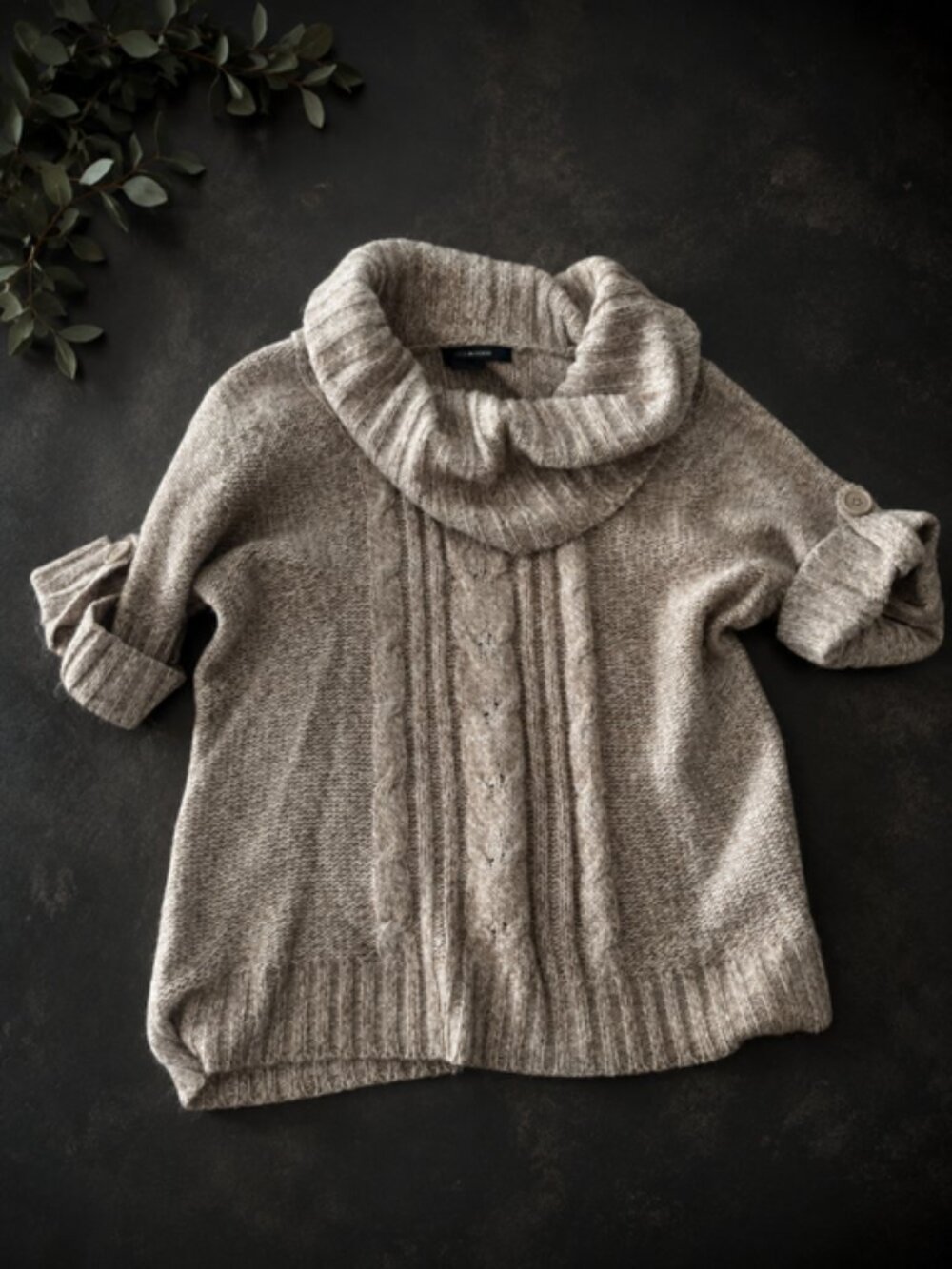 89th & Madison Cable Knit Cowl Neck Sweater – Size 1X
